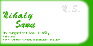 mihaly samu business card