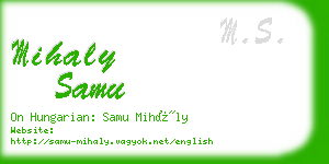 mihaly samu business card